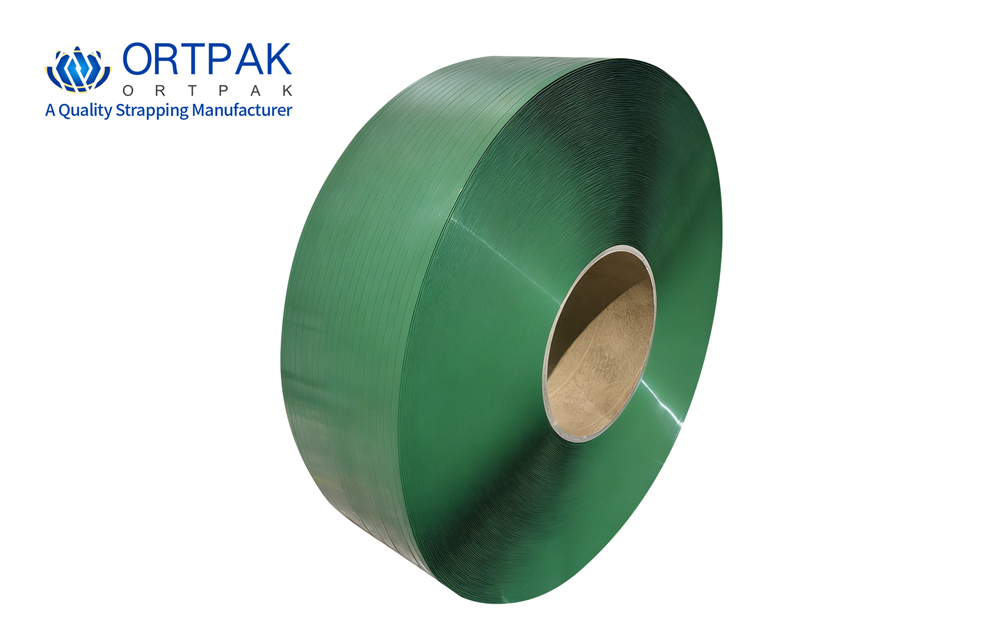 【ORTPAK】Обвязка ПЭТ-джумбра в рулонах 300 кг для полностью автоматических машин — промышленная лента для тяжелых условий эксплуатации.